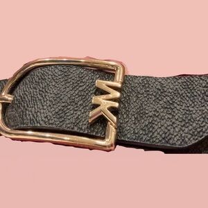 Michael Kors Black Belt with Gold Buckle